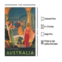 Australija Zidna umjetnost - Vintage Wall Art - Australia Travel Print - Unformend Wall Art Poster -