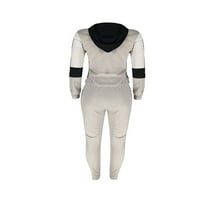 Capreze Žene Jogger setovi rever izrez TrackSit set Boja blok Duks patchwork dugim rukavima Dva odijela