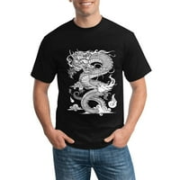Muški chińskiego Smoka službena majica kratkih rukava puna sezona mala crna