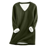 SNGXGN Womens prevelizirani polu zatvaranje pulover dugih rukava s dugim rukavima Vežbanje majica Dukseri