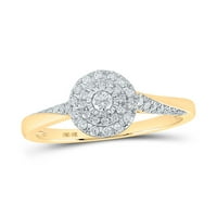 Ženska solidna 10KT žuta zlatna okrugla dijamantna prstena CTTW prsten veličine 7