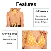 Ženski kupaći kostimi Retro polka tat Halter High Squik Bikini set Dvije kupaće kostime kupaće kostime