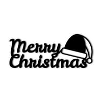 Sretan Božić sa santa šeširom Laserski rez čvrsti čelični ukrasni kućni akcentni zidni znak visi