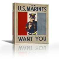The američke marine želi vas, - Savremena likovna umjetnost Giclee na platnu Galerija - zidni dekor