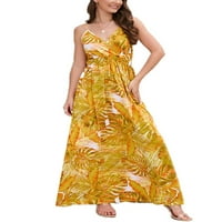 Hait dame klizne haljine V izrez Long Maxi haljine špagete trake Ljeto plaža Sunderssy Party Weekend