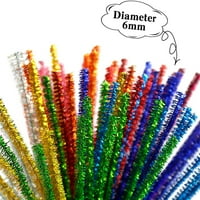 Glitter Cleaners Sparkle Chenille Tinsel Sredstva za čišćenje cijevi Metalne nejasne cijevi za čišćenje cijevi za obrtni materijal za diy Art Craft Craft, Noć vještica ili božićne ukrasne dodatke