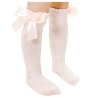 Ketyyh-Chn Little Girl Socks Girls Klee High Čajke Pamučne rublje ružičaste, L