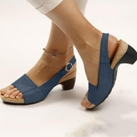Honeeladyy Comfort Elegantne cipele s niskim cipelama Žene Ljetne debele pete Sandale pumpe kopče Otvorene