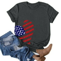 Američka zastava Star Striped majice na vrhu žene 4. jula Patriotsko grafičko ljetno Neovisnosti Dan