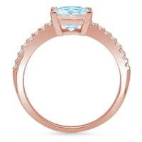 1.66ct Princess rez plavi simulirani dijamant 18k ruža zlatna godišnjica za angažman prsten veličine