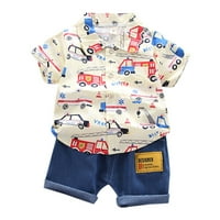 SHPWFBE odijelo za odjeću + kratke hlače za bebe majica za dječake Postavite crtani film 1-4 godina