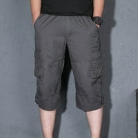 Men's Essentials Hotcres Slim Fit Multi džepni zatvarač Ravne cijevi Casual Hlače obrezane hlače