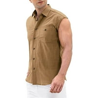 Levmjia Muška majica vrhovi čišćenje ljeta plus veličina muške ljetne pamučne posteljine majica bez