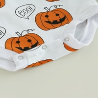 SDGHG novorođenčad za Halloween, bijelo lice i slova, printom za skok s dugim rukavima s dugim rukavima