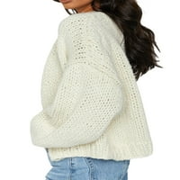 Biekopu ženski džemper, kontrast boja pune boje dugih rukava slobodan pleteni kardigan za jesen zima,