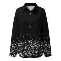 Pogodno dugme Down Bluze za žene Labavi V izrez Košulje Ležerne prilike kotrljane vrhove sa džepom