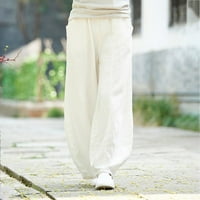 Ocivier ženske elastične pantalone za prozračne pamučne pamučne hlače sa džepovima pantalone za žene