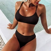 Ženska seksi visokog kontrasta grudi čvrstog Splita Bikini set dva seta kupaćih kostima