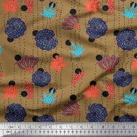 Tkanina sa pamukom Tkanina Soimoi, lišće i cvjetne umjetničke tkanine otisci sa dvorištem širom