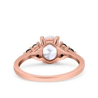 Rose ton, simulirana kubična cirkonija veličina- Art deco ovalni vjenčani angažman mladenkini prsten