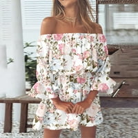 CLLIOS Ženska ljetna haljina Ispis Sandress Havajska haljina kratkih rukava CREW izrez plus veličina haljina za odmor na plaži