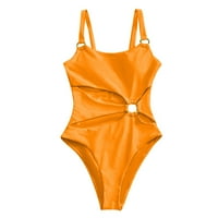 Kupaći kostimi Žene Tummy Control Sling Solid Boja Bikini Plivanje Obriši žute veličine m