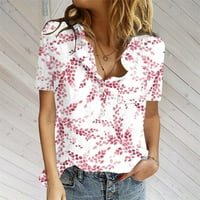 Ljetni vrhovi za žene kratki rukav splitske majice Cvijet Ispis Elegantne bluze sa džepom prsa