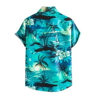 Umitay Hawaiian majica za muškarce Muške modne etničke kratkih rukava Ležerna peska Havajska majica