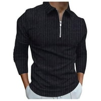 Wofedyo Polo majice za muškarce Muški patentni patentni košulja odvojite ovratnik bluza Stripe ispisana