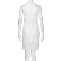 XYSAQA Ljetne haljine za ženska haljina za žene čipke bez rukava Bodycon koktel party olovke haljina
