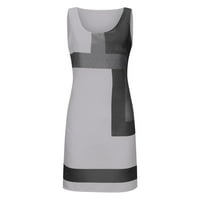 Ljetne haljine za žene Žene Ležerne prilike Geometrijske haljine za ispis O-izrez mini haljine bez rukava