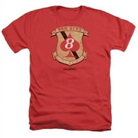Treevco BSG284-Ha-Battlestar Galactica i Crvena asa značka - odrasla majica za odrasle, crvena - 2x