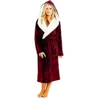 HGW Ženska obuća za spavanje žene zimske plišane duljine šal kućne odjeće s dugim rukavima ogrtač kaput