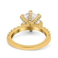 Žuti ton, simulirani kubični cirkonijski size - Vintage Art Deco vjenčani angažman svadbeni prsten sterling