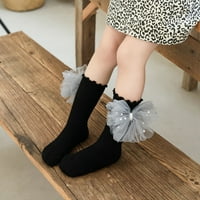 Biekopu Dječje djevojke duge čarape, slatki bowknot tille biserne meke elastične lagane čarape za casual