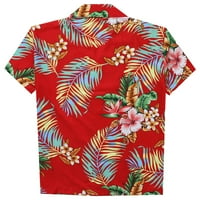 Alvish Havajska majica 54b dječaci cvjetni list plaža Aloha Party casual crveni s