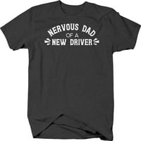 Nervni tata novog vozačke majice tinejdžera za muškarce velika tamno siva