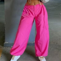 Teretne hlače Žene Y2K odjeće vrećaste hlače Višestruki džep jogger ravne široke padobranske pantalone
