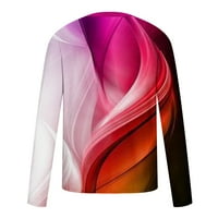 Lilgiuy Men Casual okruglog vrata s kratkim rukavima pulover linija 3D tiskana majica bluza