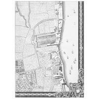 Roque, John Black Moderni uokvireni muzej umjetnički print pod nazivom - Roque Seklica Mapa Londona