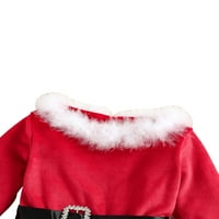 Toddler Baby Girging Božićni outfitslong rukava Velvet A-line haljina Xmas Santa klauzula princeza haljina