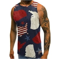 Yanhoo muške američke zastave grafički tenkovi mišićni teretana bez rukava bez rukava 4. jula Dan neovisnosti