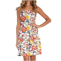 Sendresses for Women Moda Ležerni Cvetni struk Print Slim Fit Strap Maxi haljina Proljeće Ljetne haljine