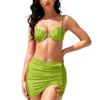 Ženski visokog struka bikini slatki sportski push up kupaći ruffle plivanje suknje za kupanje odijela