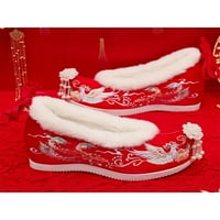 Woobling ženske stanovi Kineski stil mladenka Tradicionalna Hanfu cipele Vjenčanje s biserima Privjesci