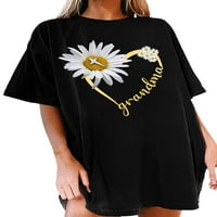 Capreze Žene Ljetni leptir kratki rukav Tee suncokret cvjetni print majica Loungewear T majica Labavi
