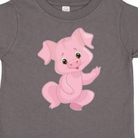 Inktastična slatka ružičasta svinje mahanje poklon dječakom majicom majicom ili majicom mališana