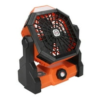 Ventilator desktopa, stepen rotacija punjivi ventilator za kampiranje za piknik crna narandžasta