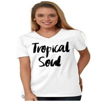 Tropical Soul Slatko otok Vacay Vibes V-izrez T Majice Muškarci Žene Brisco Marke 3x