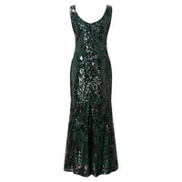 Haljina srednje dužine za ženska haljina bez rukava bez rukava 1920s Party Light večernja haljina dugačka tanka riblje suknje haljina